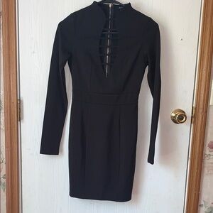 Black Bodycon Long Sleeve Cocktail Dress